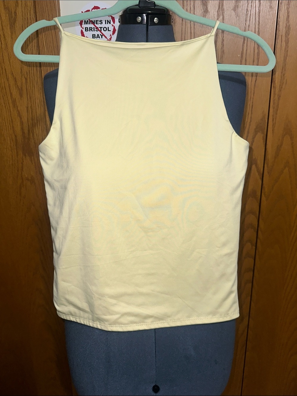 High-Neck Cream Tank Top